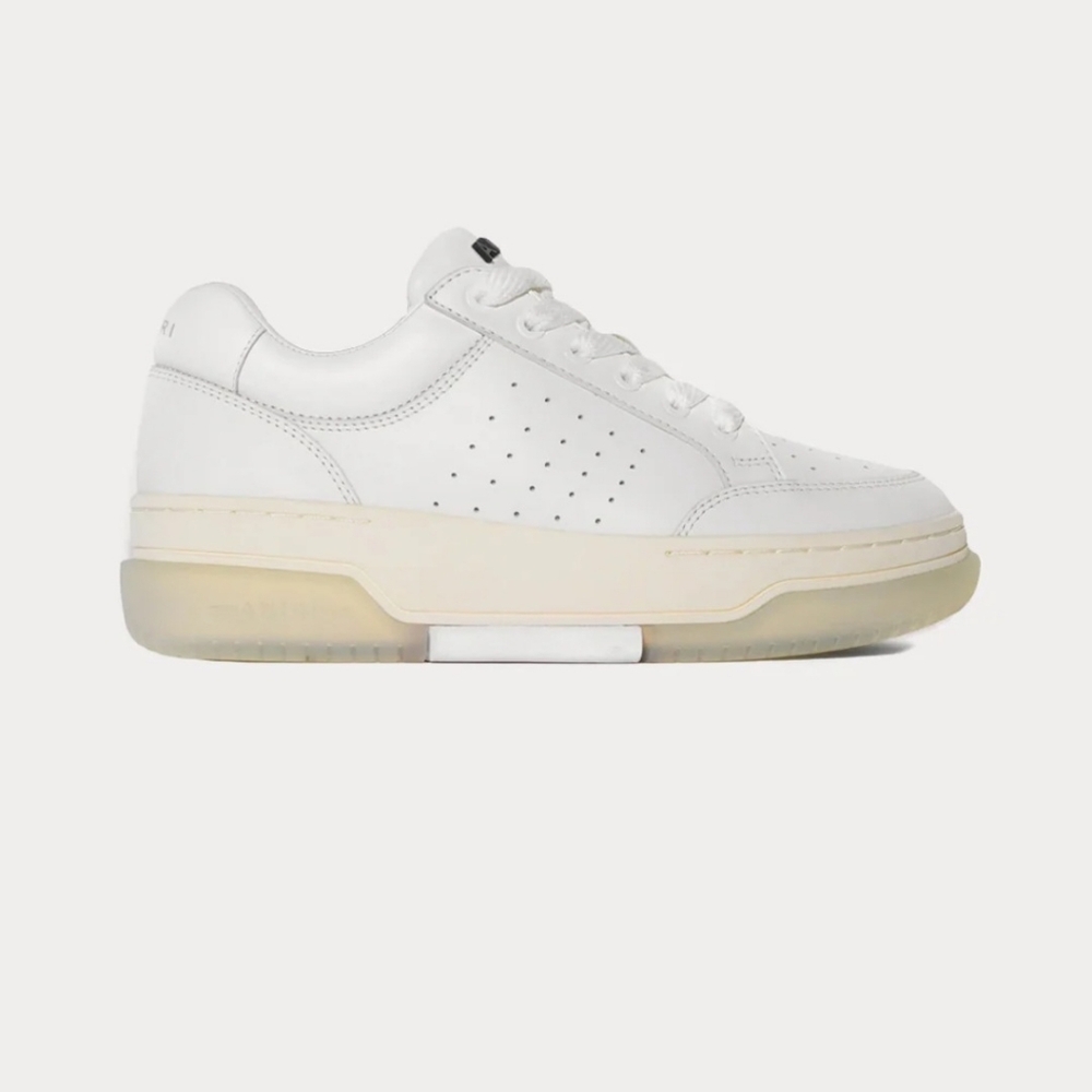 Amiri women's stadium bicolor leather low top sneakers white 36